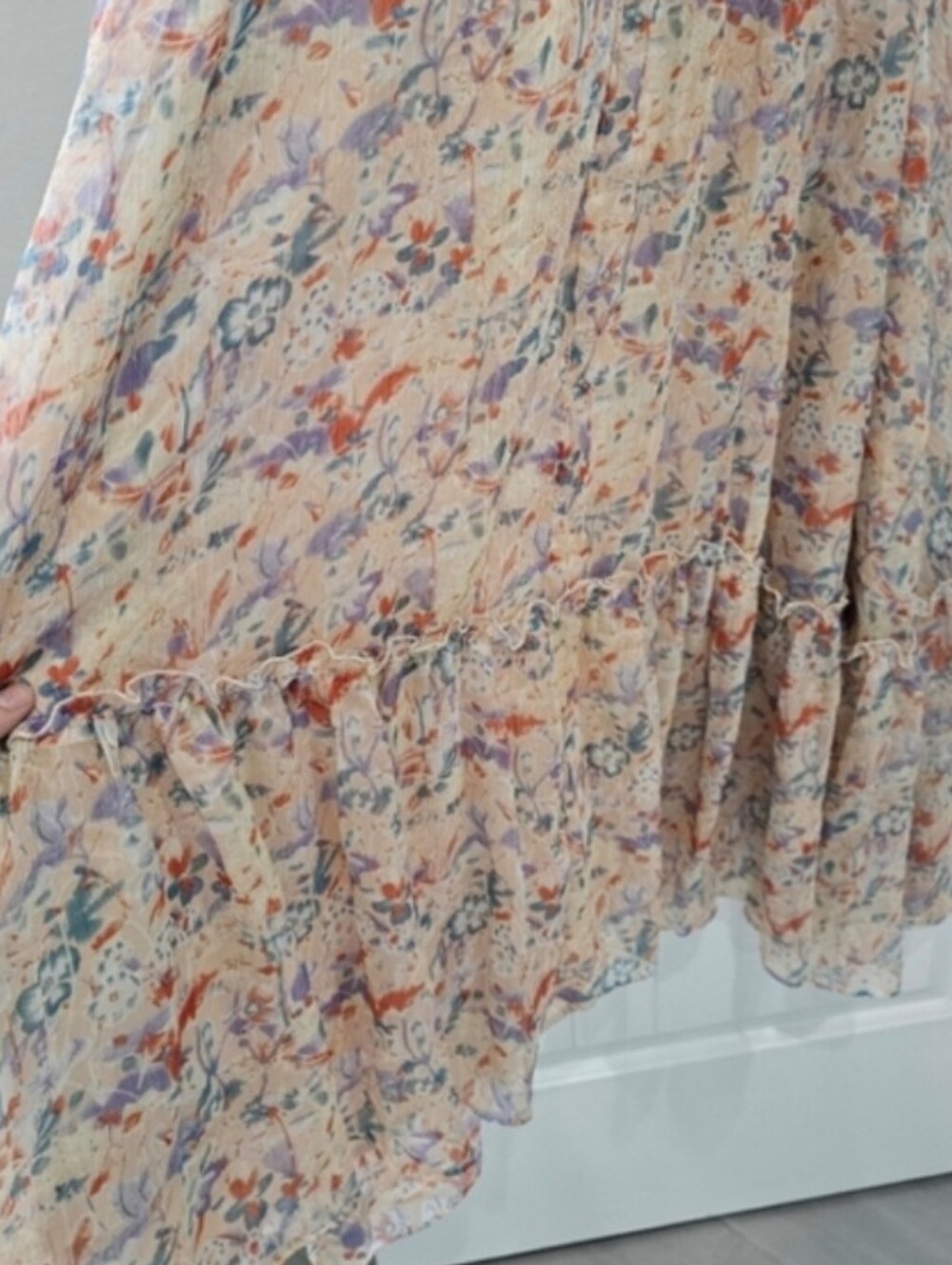 ASTR Primrose Dress Maxi Floral Peach Cutouts Medium - Picture 10 of 10